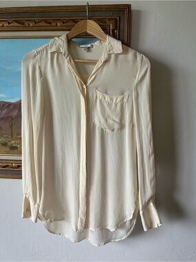 J. Crew Ivory V-Neck Blouse